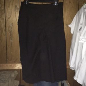 Black Malloni Ruffled Midi Skirt